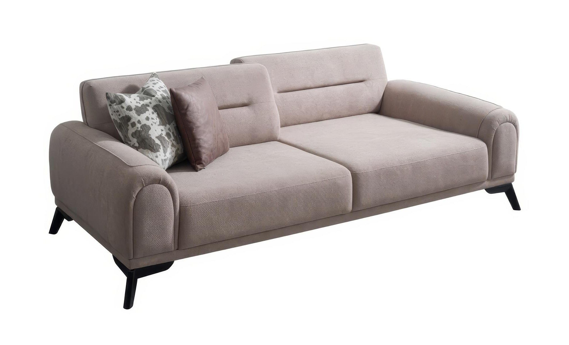 Xlmoebel 3-Sitzer Sofa Modern Beige Bequem Couch 3-Sitzer Polstersofa Wohnzimmer, 1 Teile, Mit Kissen