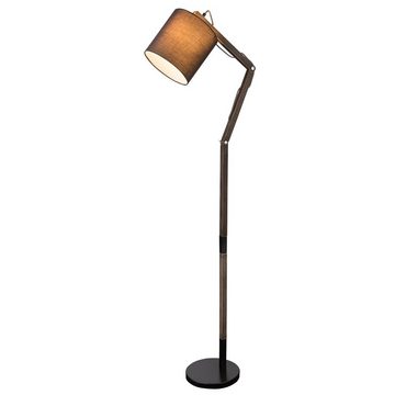 etc-shop LED Stehlampe, Leuchtmittel inklusive, Kaltweiß, Warmweiß, Neutralweiß, Tageslichtweiß, Farbwechsel, Smart Home Gelenk Steh Lampe Alexa beweglich Holz Leuchte