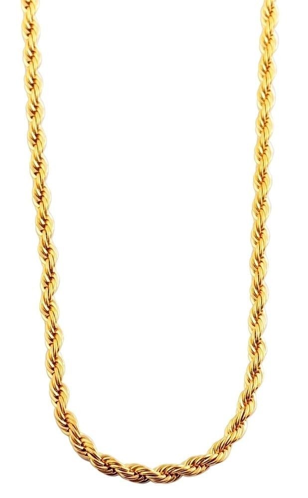 Kette ohne Anhänger Damen Edelstahl Kordelkette Halskette