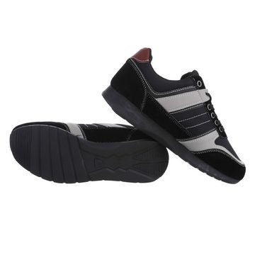 Ital-Design Herren Low-Top Freizeit Sneaker Flach Sneakers in Schwarz