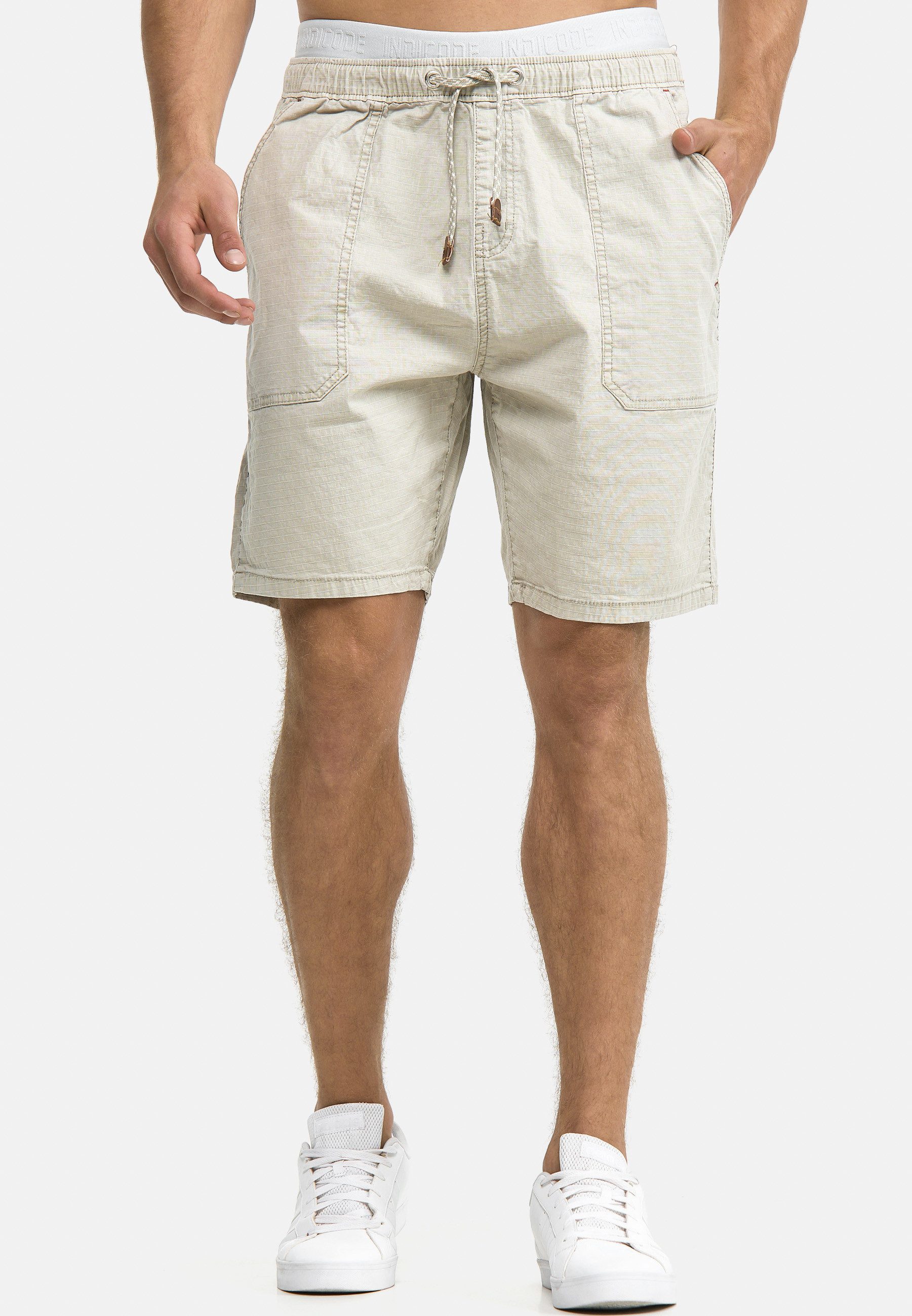 INDICODE Chinoshorts Herren Stoufville Chino Shorts Herrenshorts aus elastischer Baumwoll-Qualität, mit Kordelzug