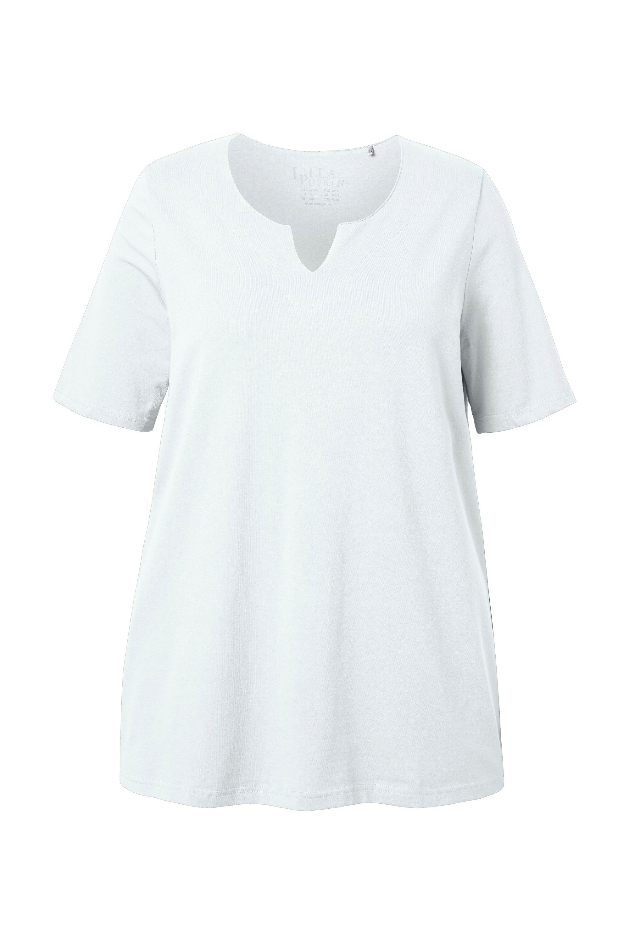 Ulla Popken T-Shirt T-Shirt A-Linie Tunika-Ausschnitt Halbarm günstig online kaufen