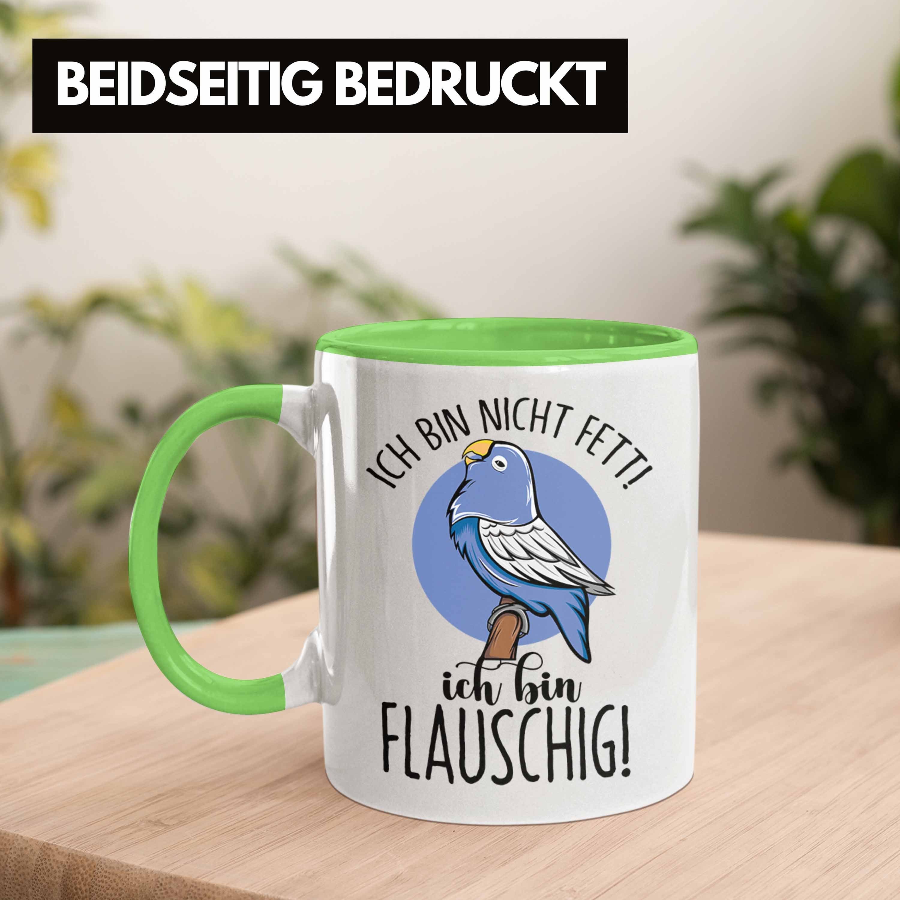 Trendation Tasse Lustige Papagei-Besitzer Papagei-Tasse für Grün Geschenk