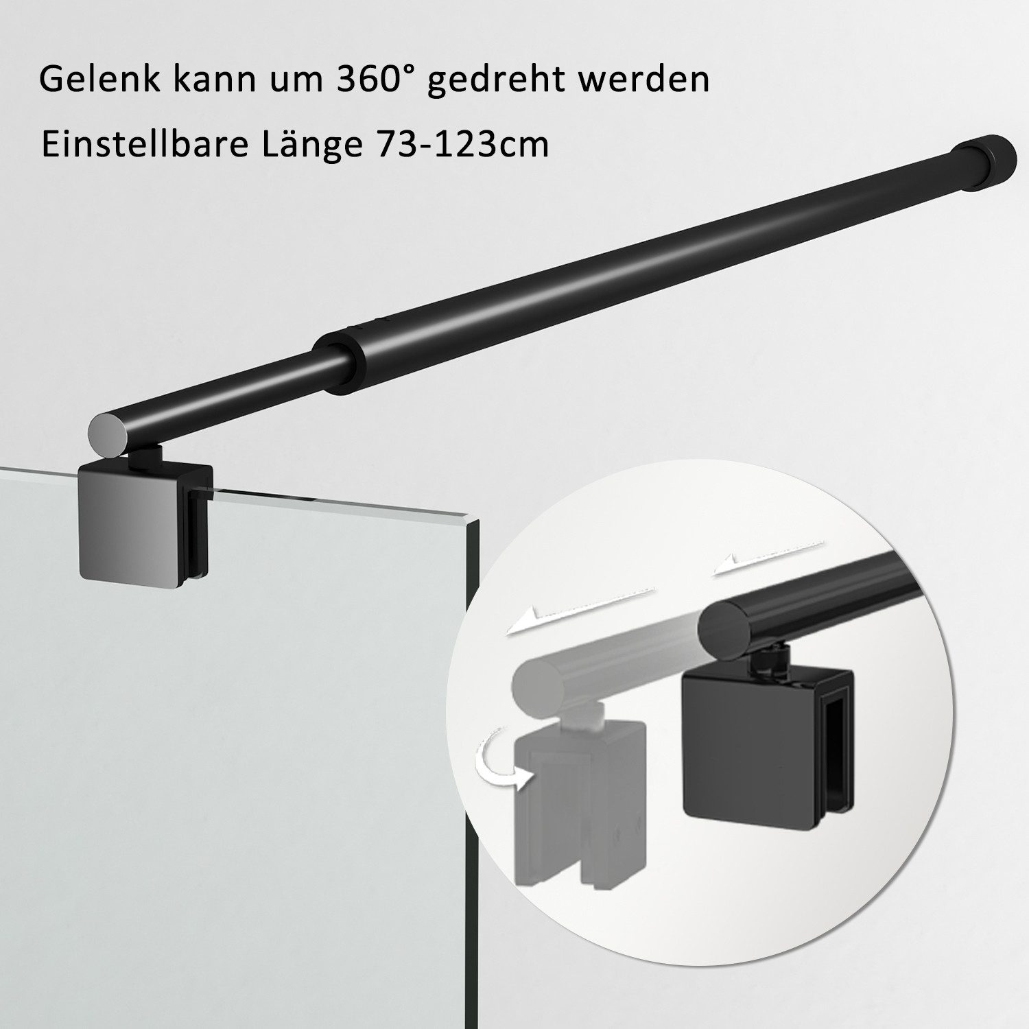 Boromal Duschwand-Stabilisationsstange Haltestange für 5-10 mm günstig online kaufen