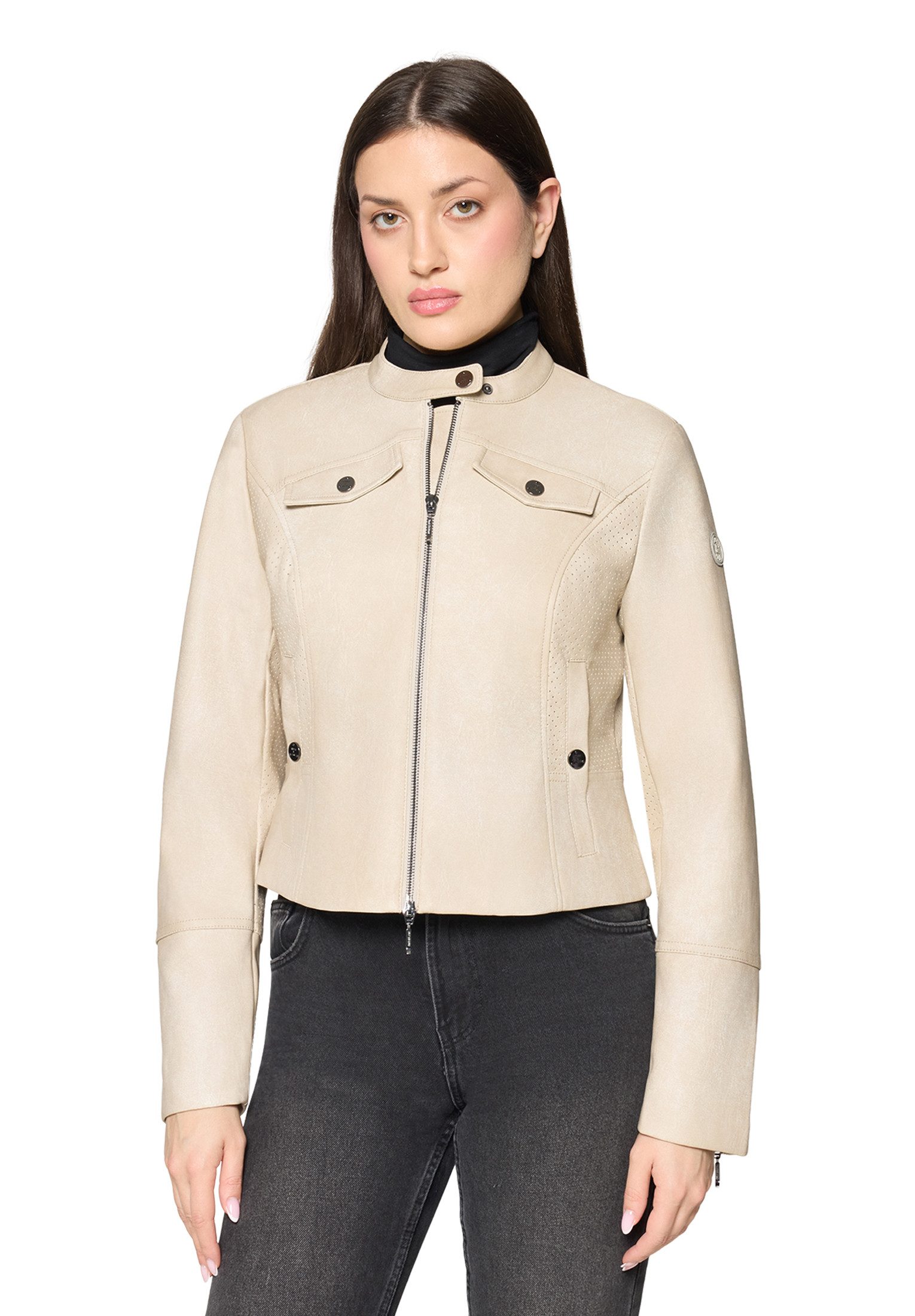 Amber & June Canvasjacke Damen mit Stehkragen