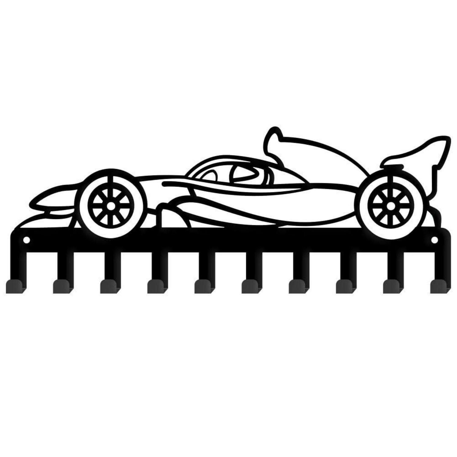 LuxusKollektion Schlüsselbrett Schlüsselhalter Racing 10 Haken Schwarz