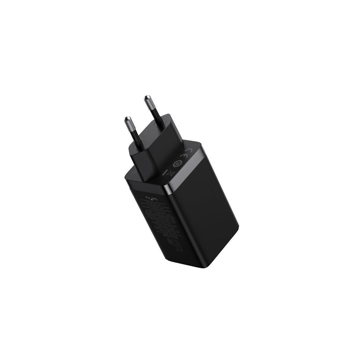 Baseus Baseus Schnell Wandladegerät 2xUSB-C + USB, 65W (schwarz) Smartphone-Kabel