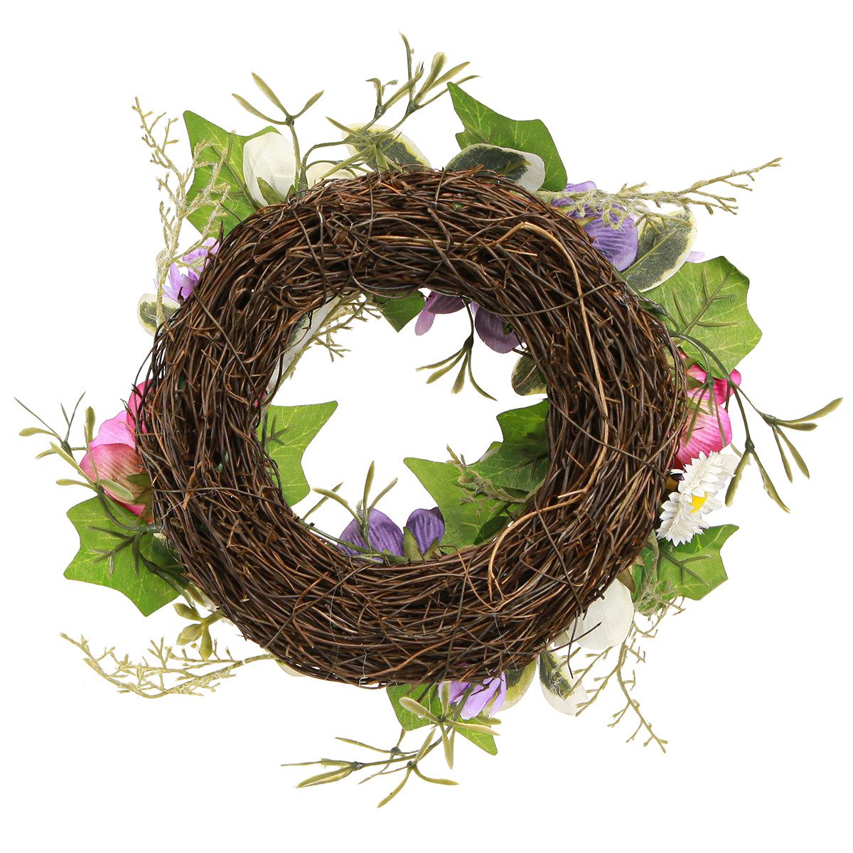 Viana Dekokranz Künstlicher Kranz Anemonen Margeriten Deko Lila Weiß Ø25cm