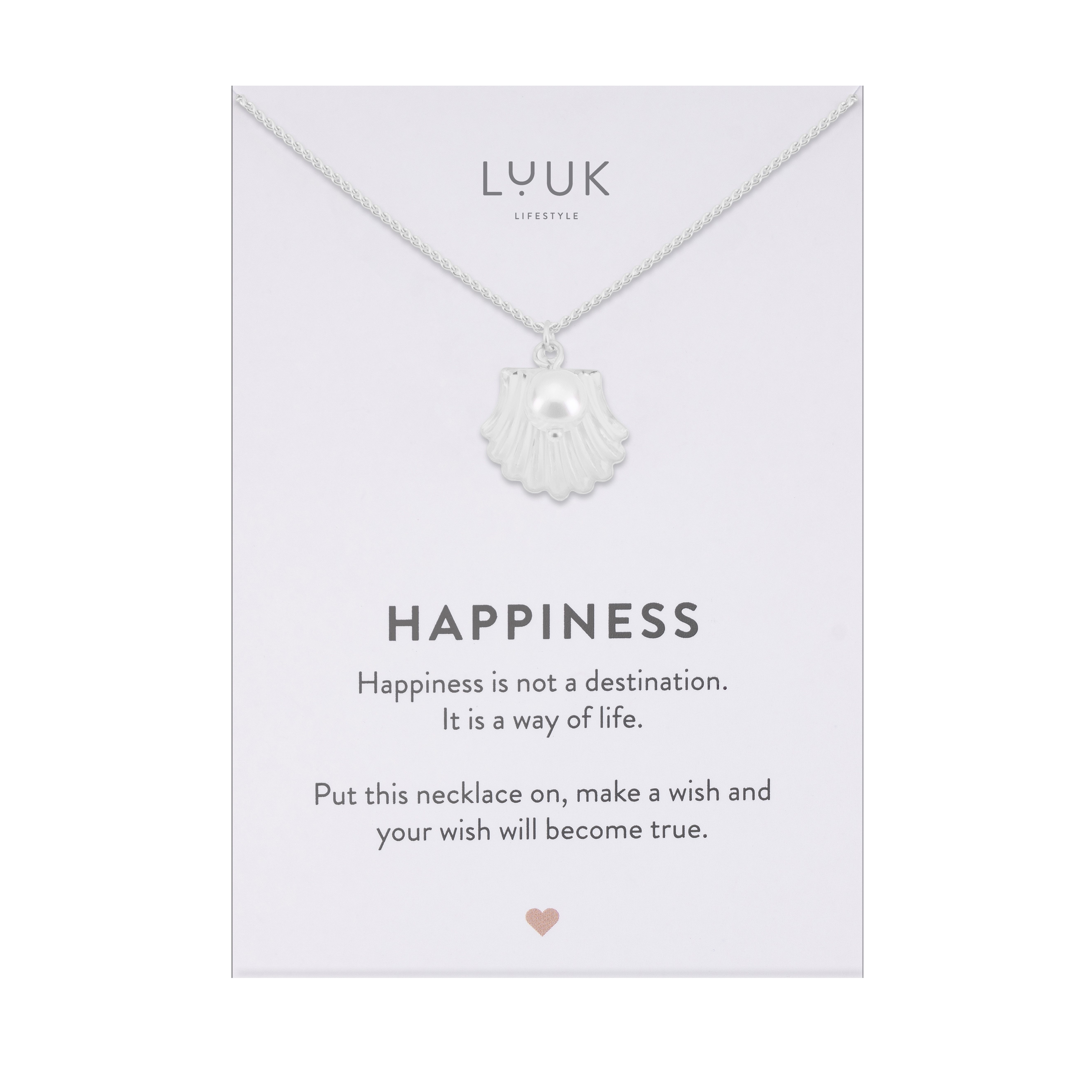 LUUK LIFESTYLE Kette mit Anhänger Muschel Perle, wasserfeste Halskette aus Edelstahl