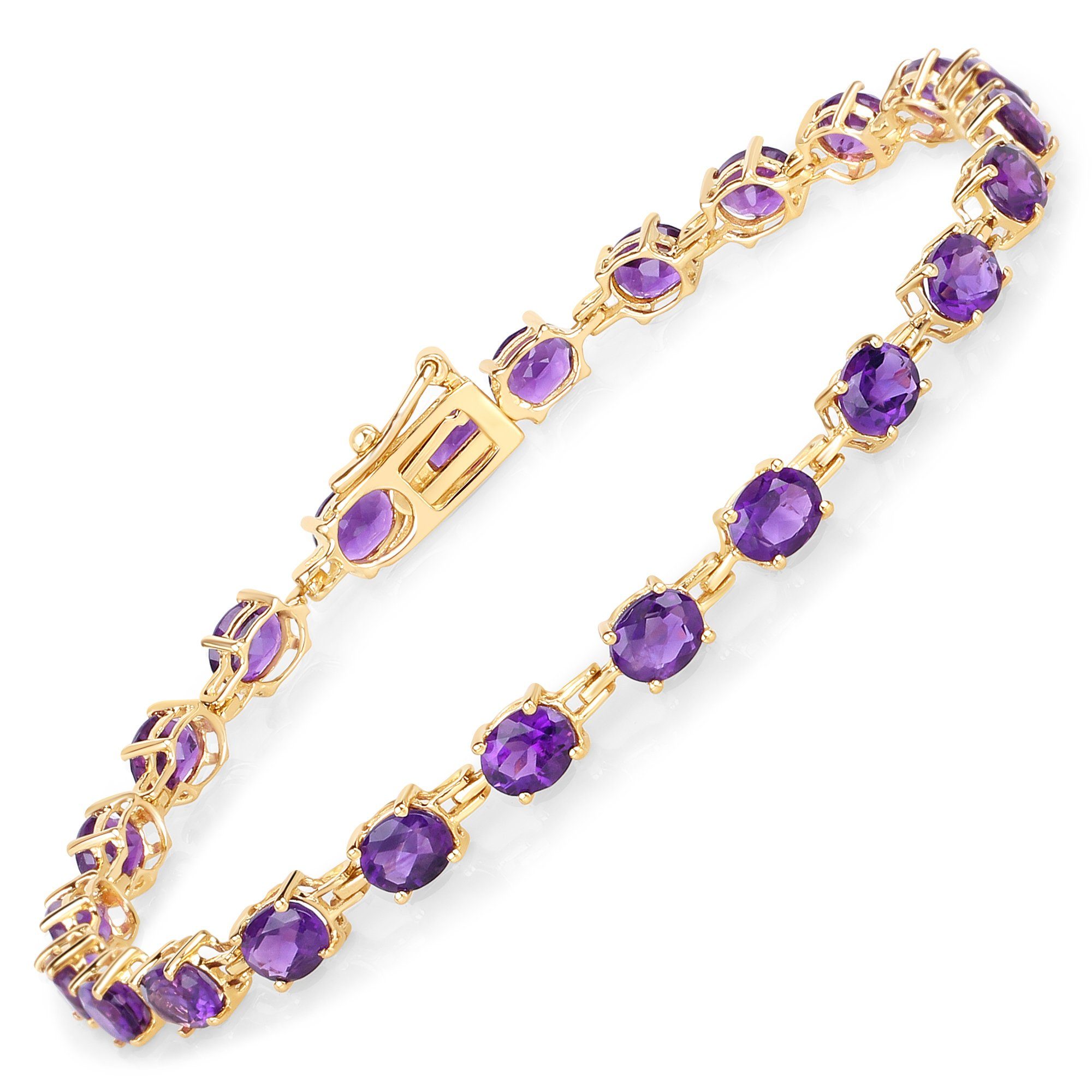 Vira Jewels Armband 925-Sterling Silber vergoldet Glänzend Amethyst lila günstig online kaufen