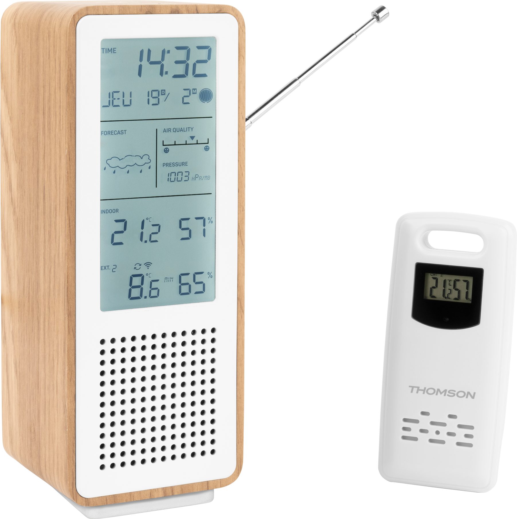 Thomson Thomson Wetterstation WS102 white/wood Innenwetterstation
