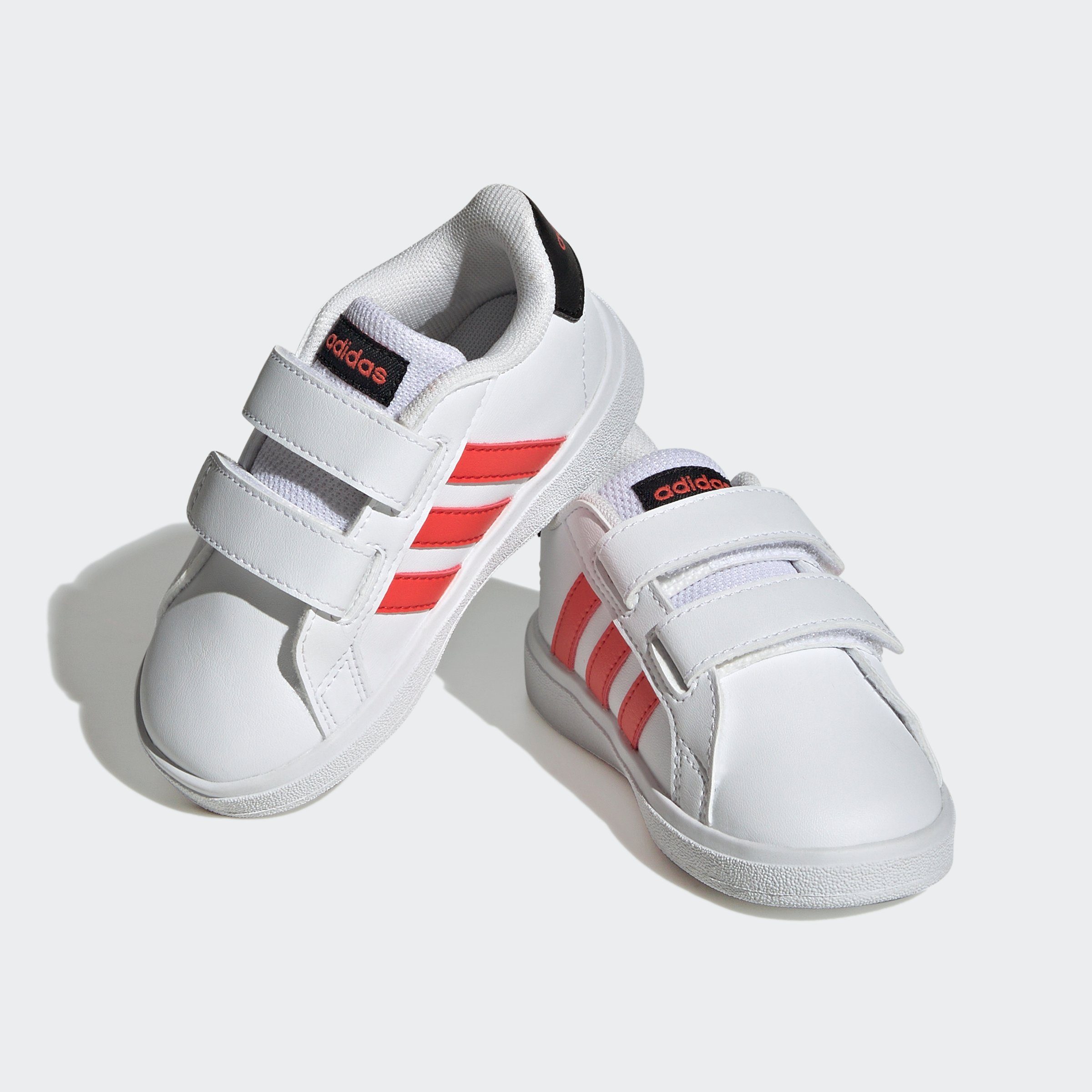 adidas Sportswear GRAND COURT auf weiß-orange Spuren Superstar AND den Sneaker LIFESTYLE LOOP des HOOK Design adidas