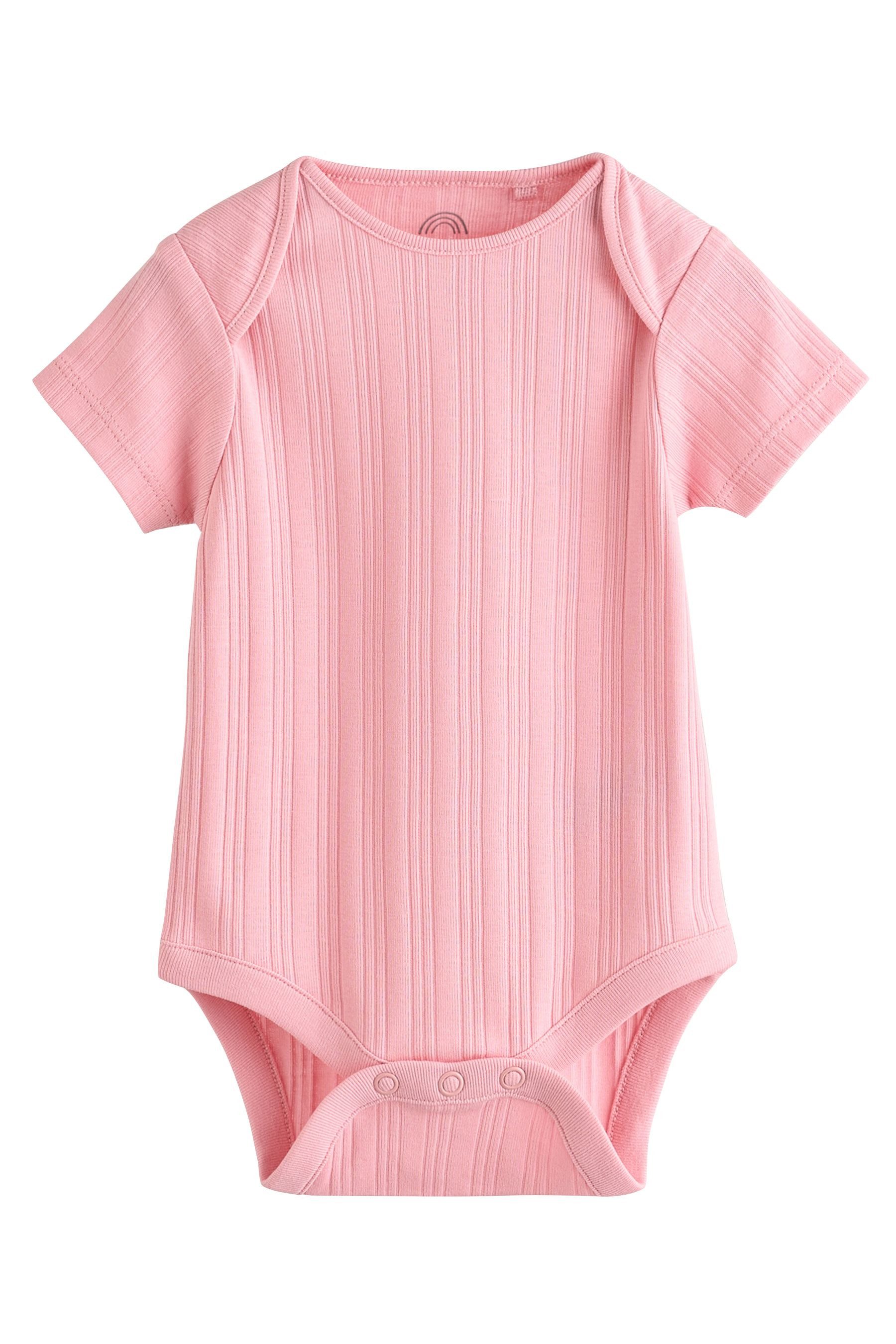 Next T-Shirt-Body Gerippte Kurzarm-Babybodys 100 % Baumwolle, 5 Stk. (5-tlg)