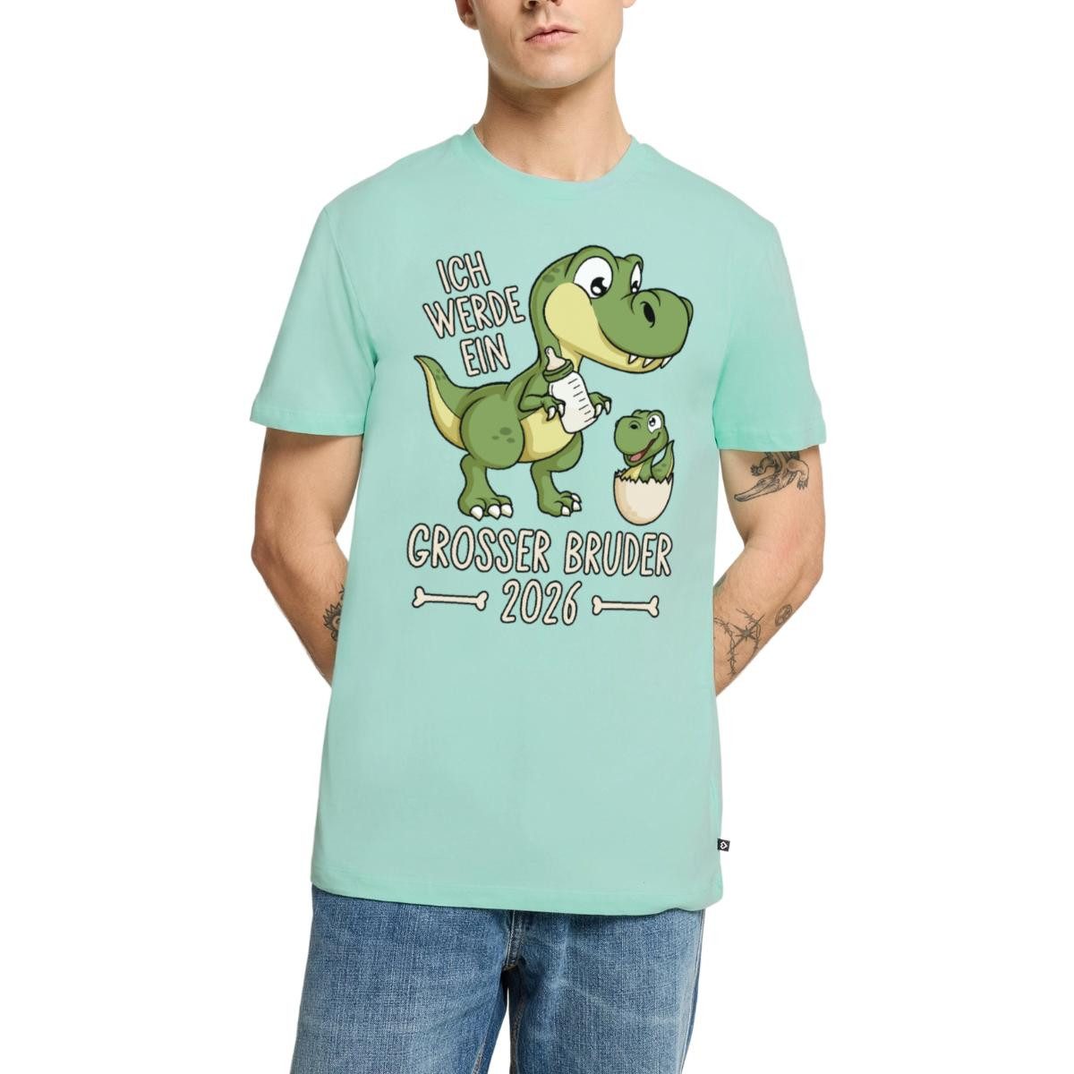 T-Shirt Großer Bruder 2026 Ei Baby Dino Dinosaurier Männer Premium T-Shirt