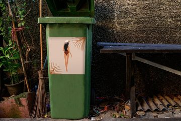 MuchoWow Wandsticker Sommer - Frau - Pastell (1 St), Mülleimer-aufkleber, Mülltonne, Sticker, Container, Abfalbehälter