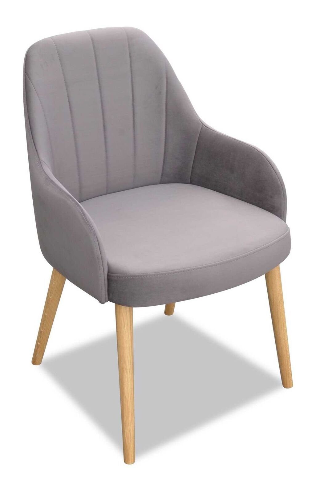 Braun (1 Lehnstuhl Grau Armlehne mit Stuhl Textil Stuhl Design Esszimmerstuhl /Gelb JVmoebel St) Luxus