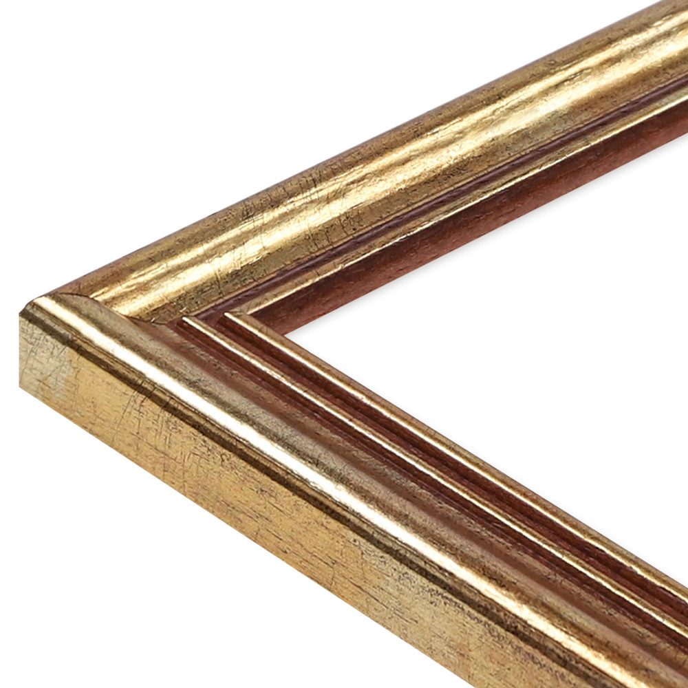 WANDStyle Bilderrahmen H400, Goldener Bilderrahmen 10x10 Holz, Vintage Bilderrahmen Gold 10x10 cm
