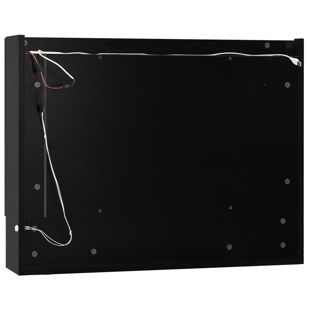 cm LED-Spiegelschrank (1-St) MDF Bad Schwarz fürs 80x15x60 Badezimmerspiegelschrank vidaXL