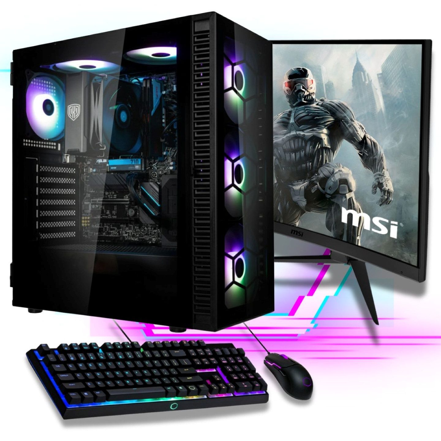 Meinpc AMD Ryzen 7 5700G 32GB Ram Set 27" 144 Hz 1ms PC-Set (27,00 Zoll, AMD Ryzen 7 5700G, Radeon Vega, 32 GB RAM, 500 GB SSD, Gaming, Gamer, Windows 11 Pro)