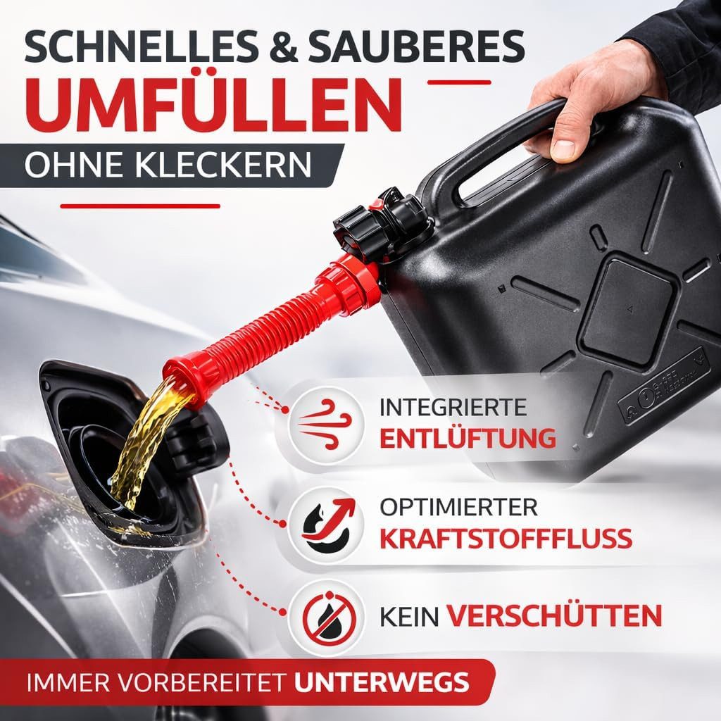 TK Gruppe Benzinkanister Kraftstoffkanister für Benzin & Diesel mit UN-Zulassung EU