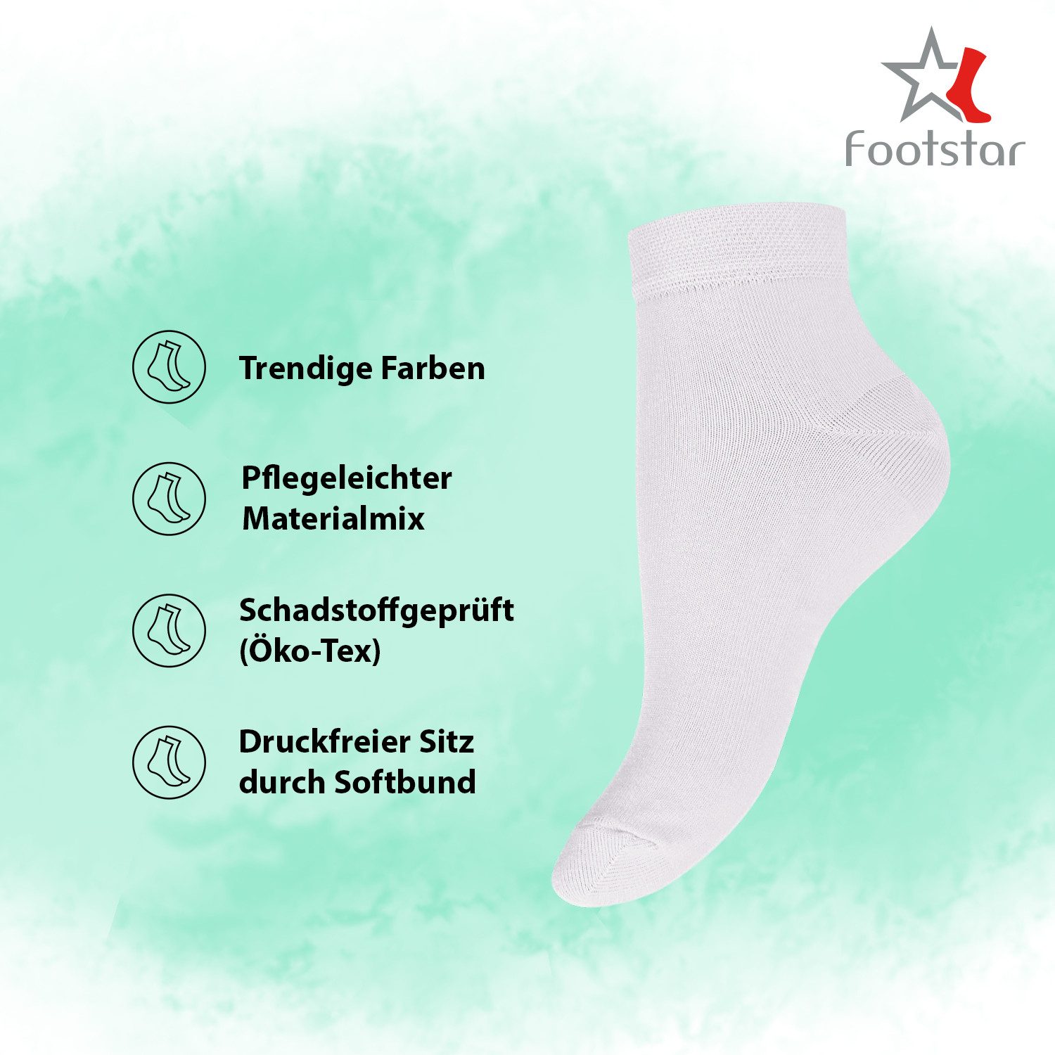 Footstar Kurzsocken EVERYDAY! 10 Paar Kinder Quarter Socken Kurzsocken