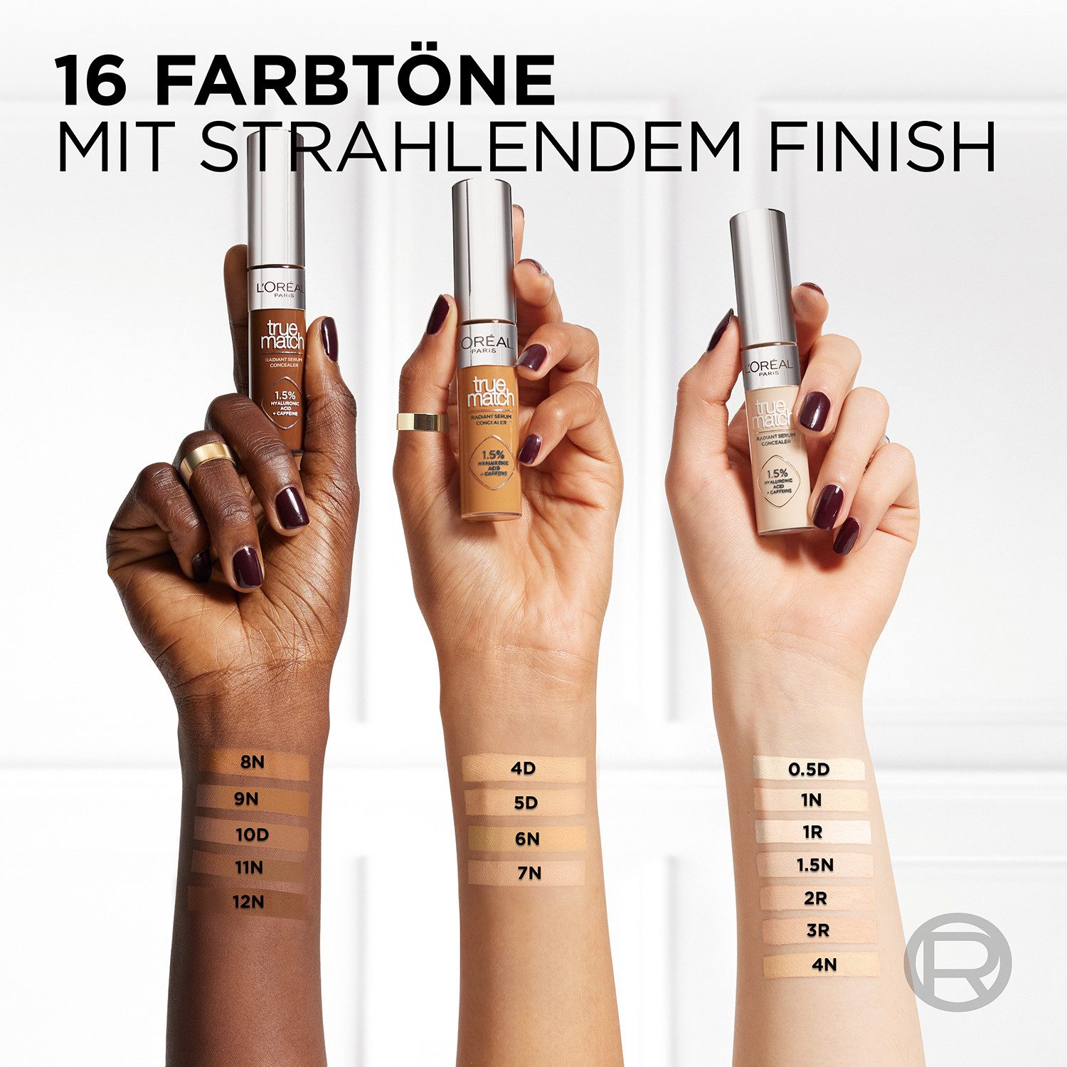 L'ORÉAL PARIS Concealer True Match Radiant Serum Concealer, mit hoher Deckkraft