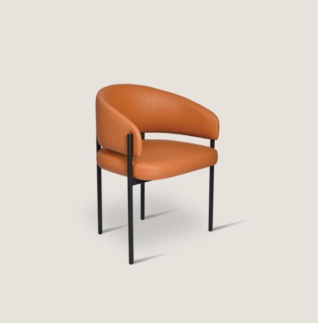 JVmoebel Stuhl Oranger Luxus Stuhl Moderne Esszimmer Stühle Polster Kunstleder (1 St), Made in Europa