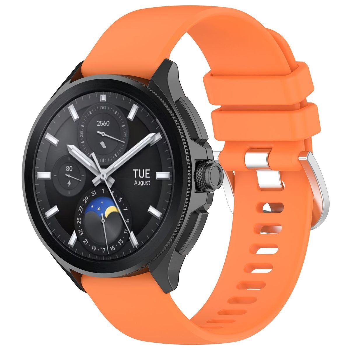 Wigento Smartwatch-Armband Für Xiaomi Watch S3 hochwertiges Silikon Ersatz Armband Orange