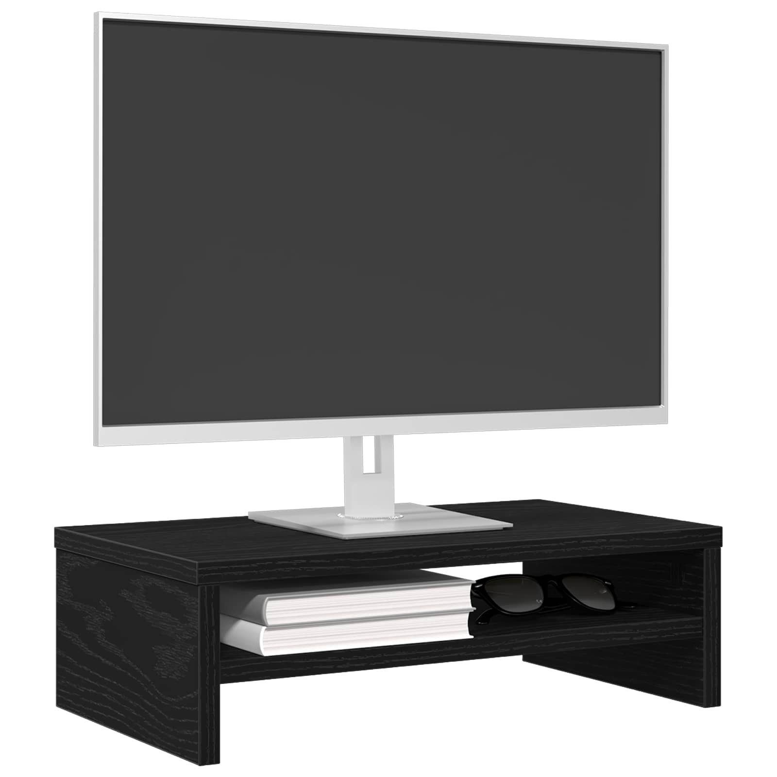 vidaXL Monitorständer Monitorständer Schwarze Eiche 42x24x13 cm Holzwerkstoff – Bild 3 von 5