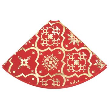 vidaXL Christbaumschmuck Luxus-Weihnachtsbaumdecke mit Socke Rot 90 cm Stoff