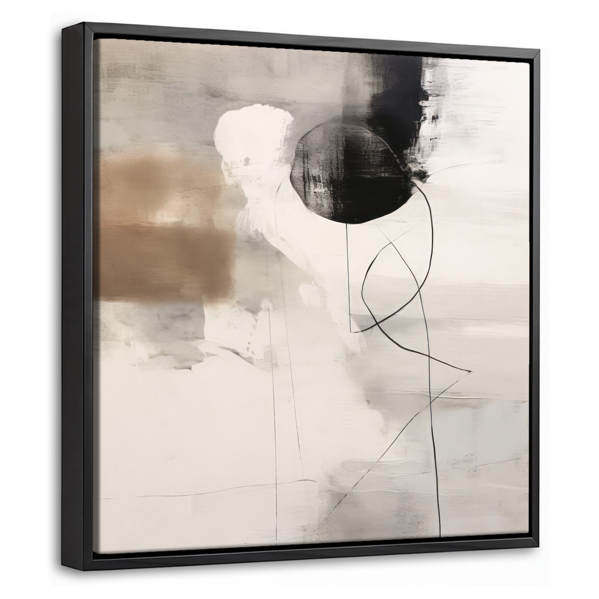 OneMillionCanvasses® Leinwandbild mit Rahmen - Abstrakte Kunst - Grau - Industriell, Fotodruck (1 St), Leinwand Bilder Klein, Wand Dekoration Aesthetic 20x20cm