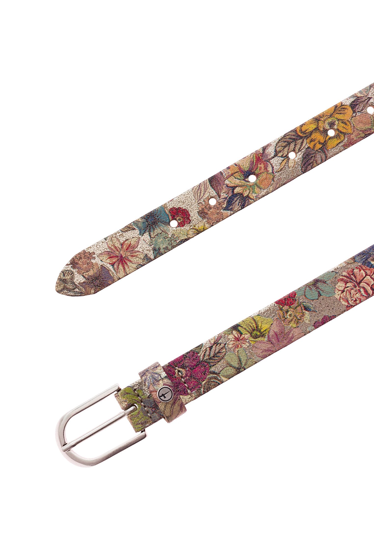 Tamaris Ledergürtel "Cathy Silver" stilvolles Leo-Muster, hochwertiges Rindleder mit Vintage-Finish