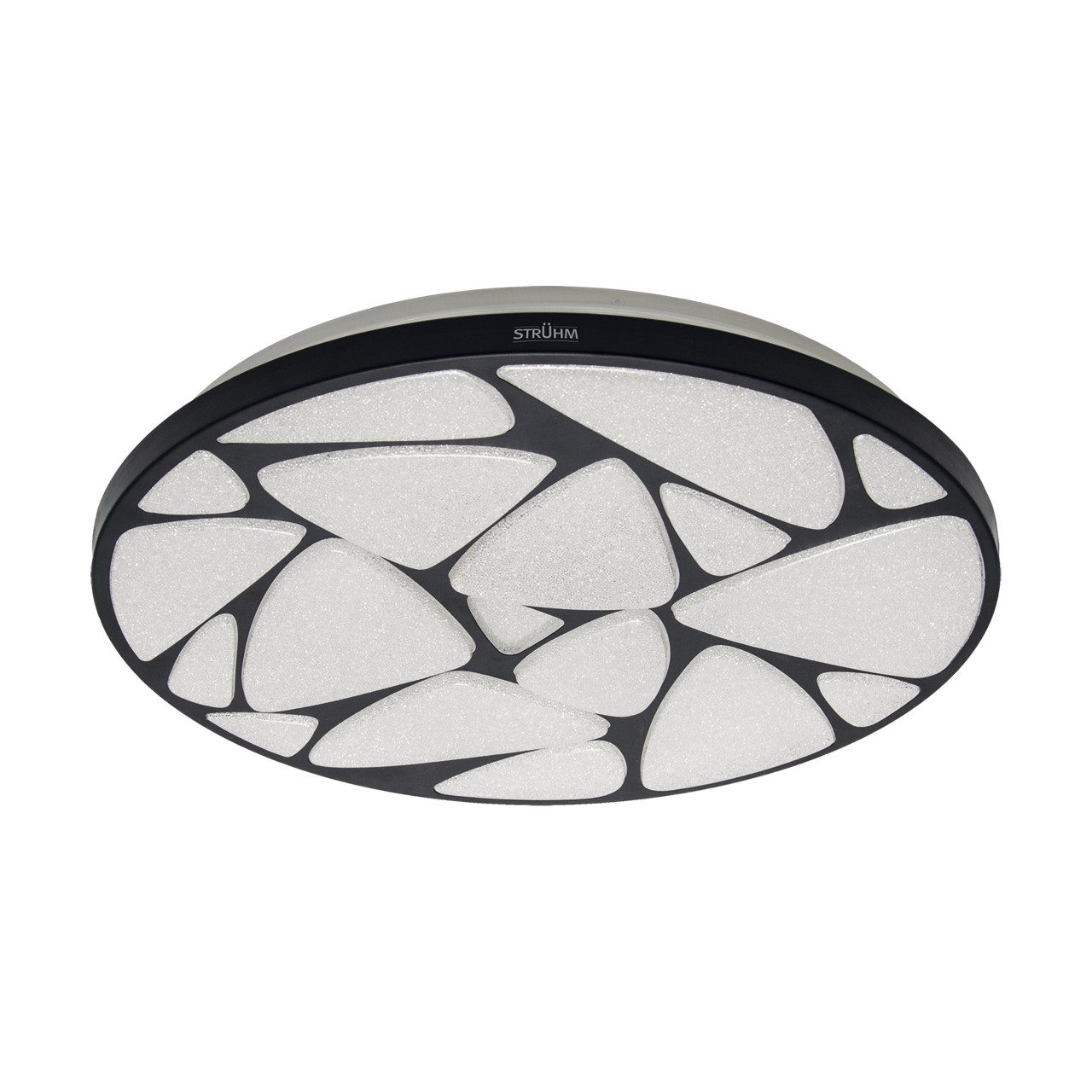 Licht-Erlebnisse Deckenleuchte GRETA, LED, Neutralweiß, LED Dimmer Metall rund D: 49,5 cm IP44 Schwarz Weiß 5780 lm