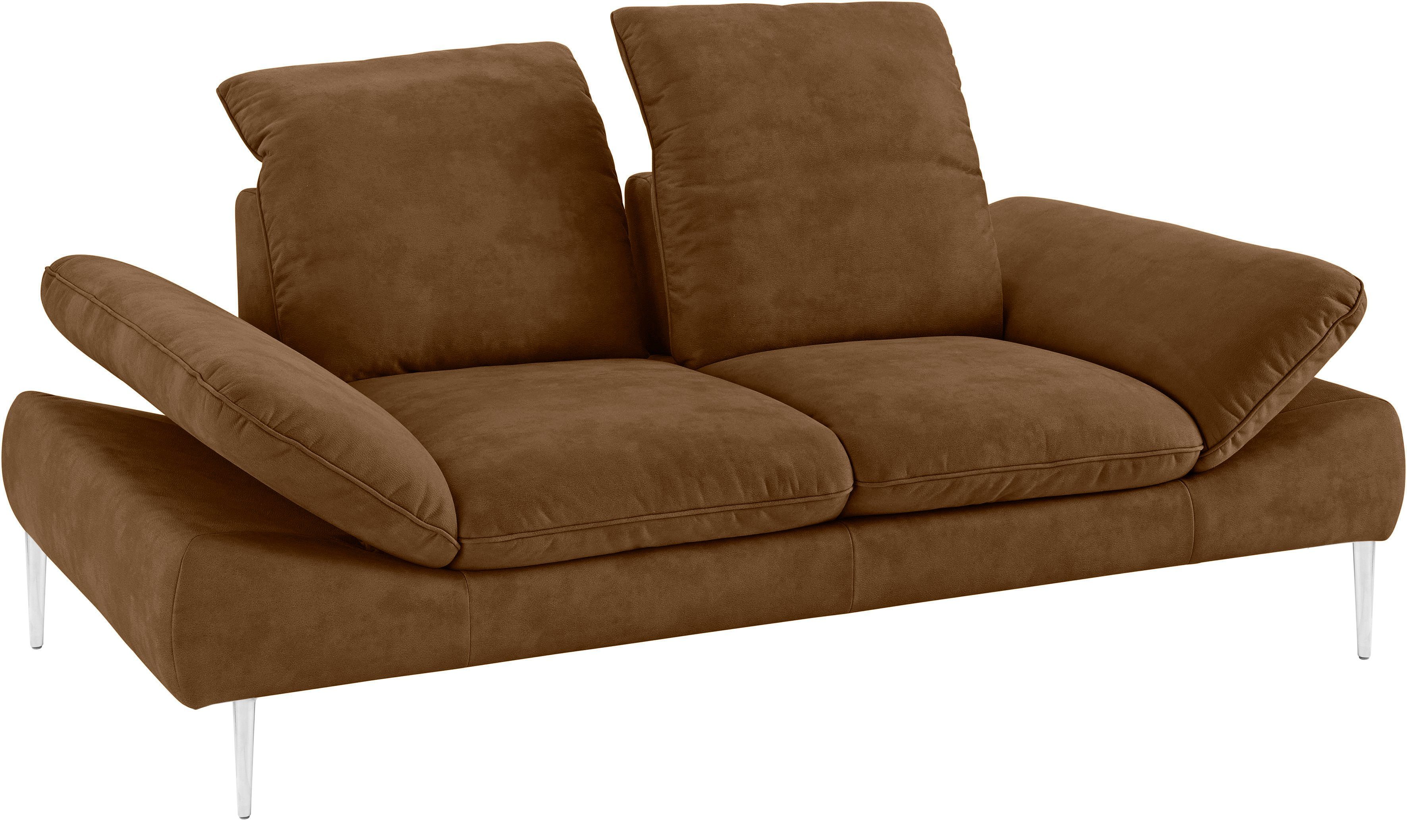 W.SCHILLIG 2-Sitzer enjoy&MORE, matt, Füße mit Breite Sitztiefenverstellung, cm 202 silber