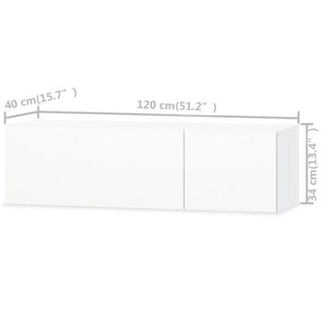 vidaXL TV-Schrank TV-Schränke 2 Stk. Holzwerkstoff 120x40x34 cm Hochglanz Weiß (2-St)