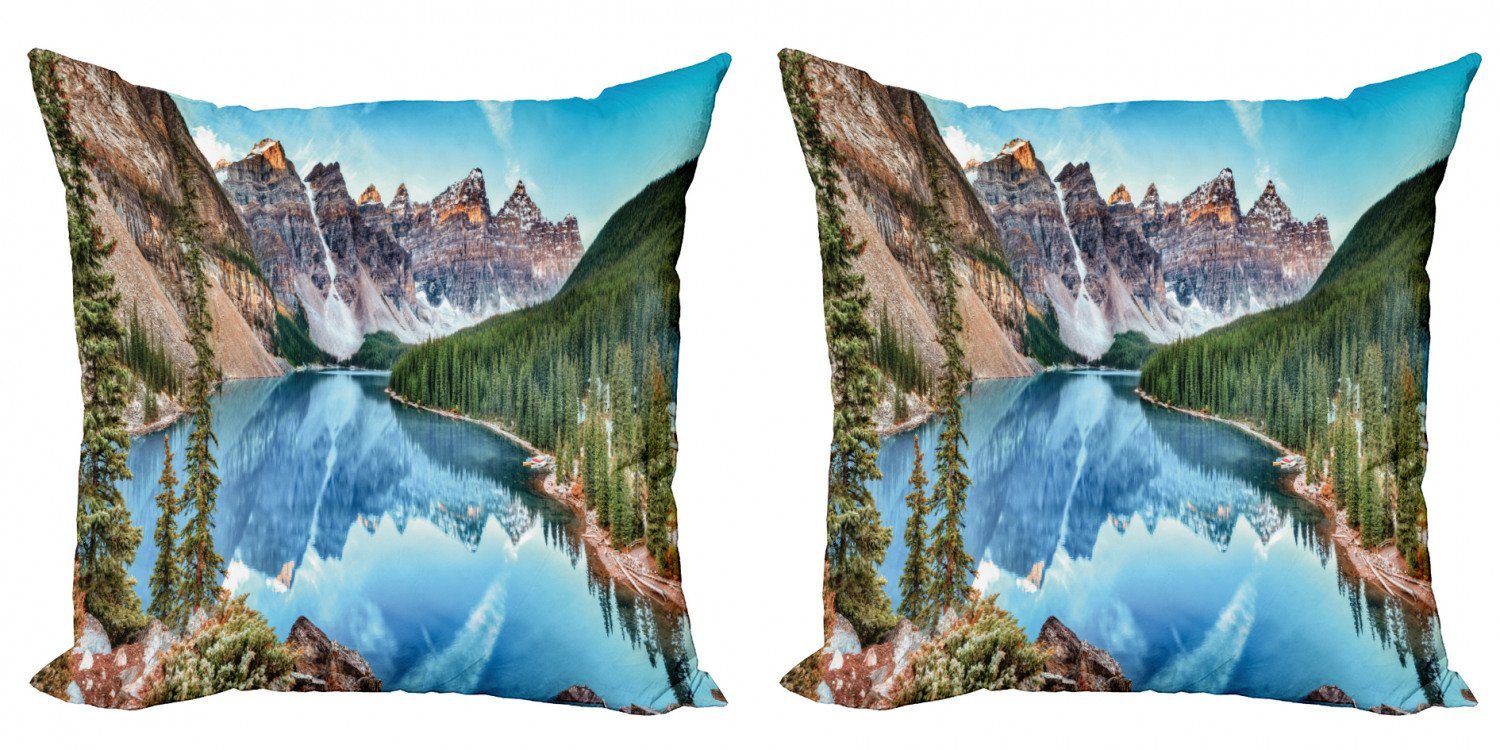 Kissenbezüge Modern Accent Doppelseitiger Digitaldruck, Abakuhaus (2 Stück), Scenic Sommer Moraine Lake Panorama
