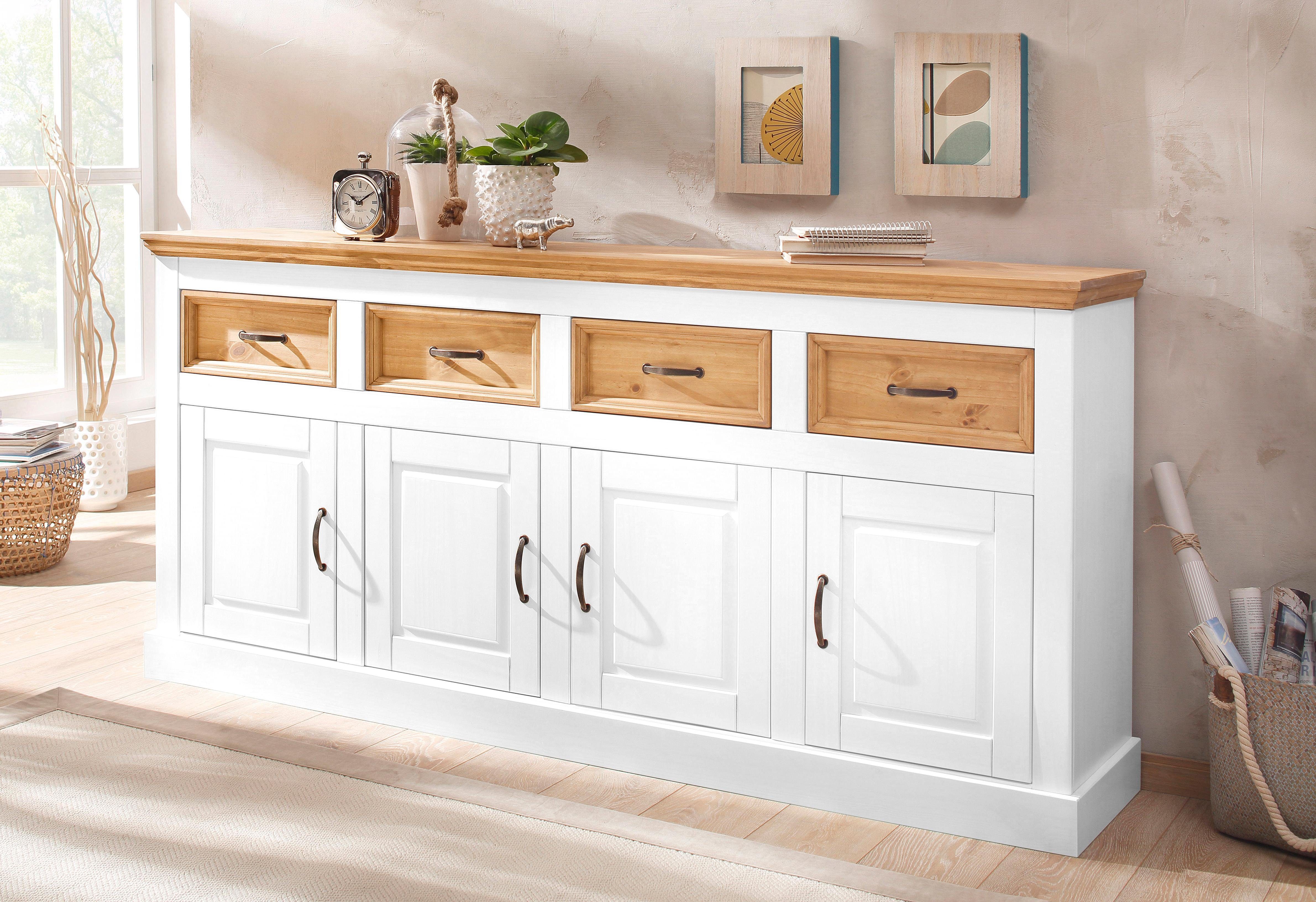 Spannende Sideboard Weiss Holz Landhaus Bild