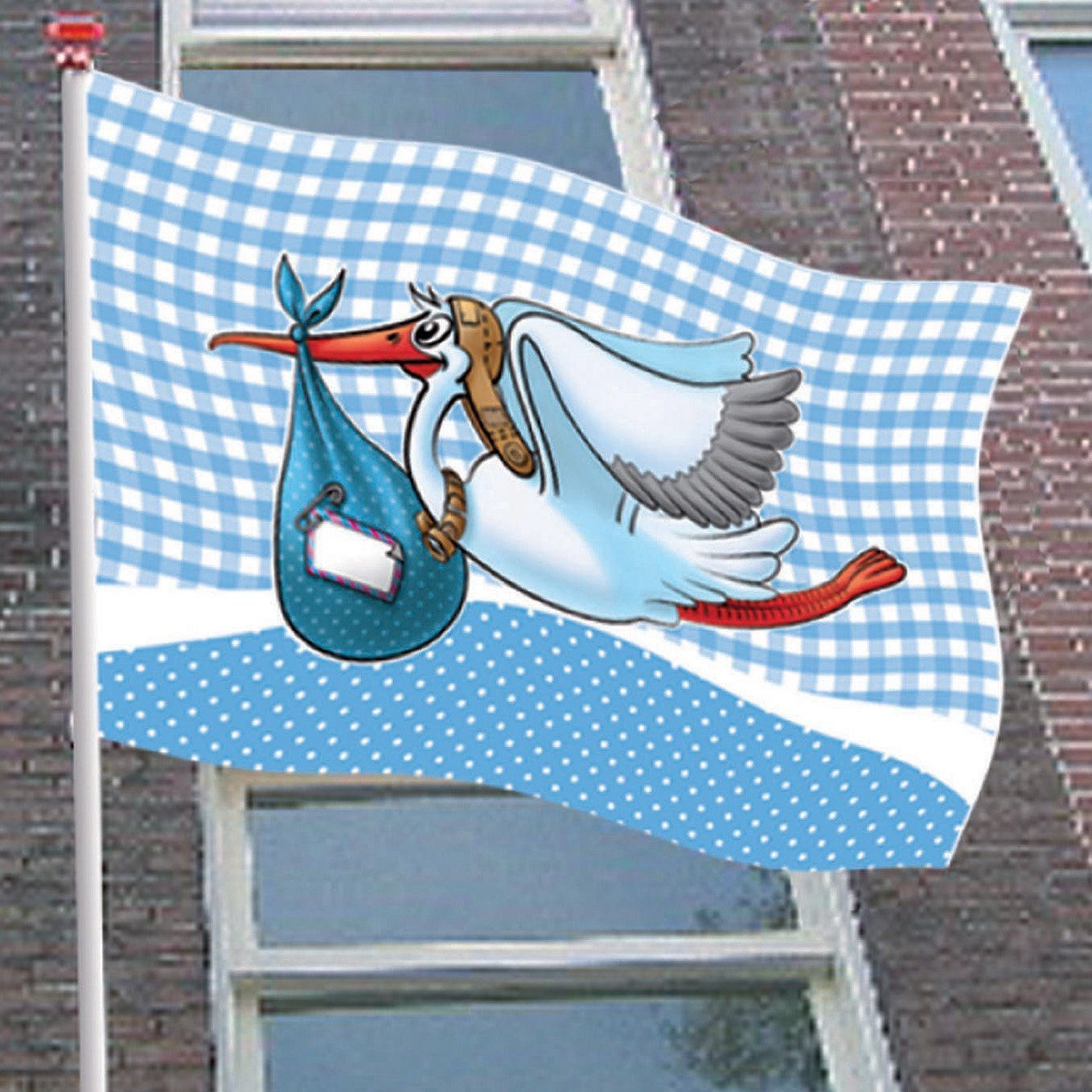 Folat Hängedekoration Storch Baby Fahne, Partydeko günstig online kaufen