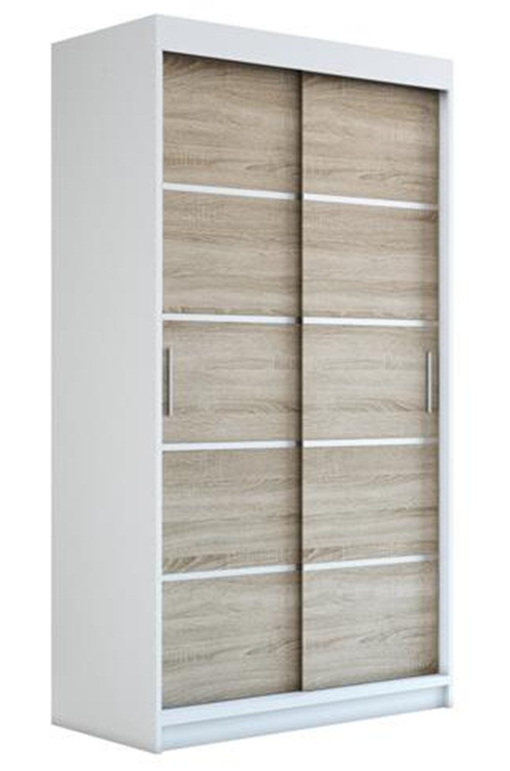 A&J MöbelLand GmbH Schiebetürenschrank PARIS 2-türig Schrank (TOP ANGEBOT! Geräumiger Schrank mit viel Stauraum:6 Regalen und 1 Kleiderstange – -ideal zur Aufbewahrung von Kleidung und Accessoires. TOP PRODUKT! Farbe und Größe (120 cm, 160 cm, 180 cm) zur Auswahl -wählen Sie das ideale Modell für Ihr Schlafzimmer!, Kleiderschrank mit Regalen) Breite: 120 cm, 140 cm, 160 cm, Höhe: 215 cm, Tiefe: 59,5 cm