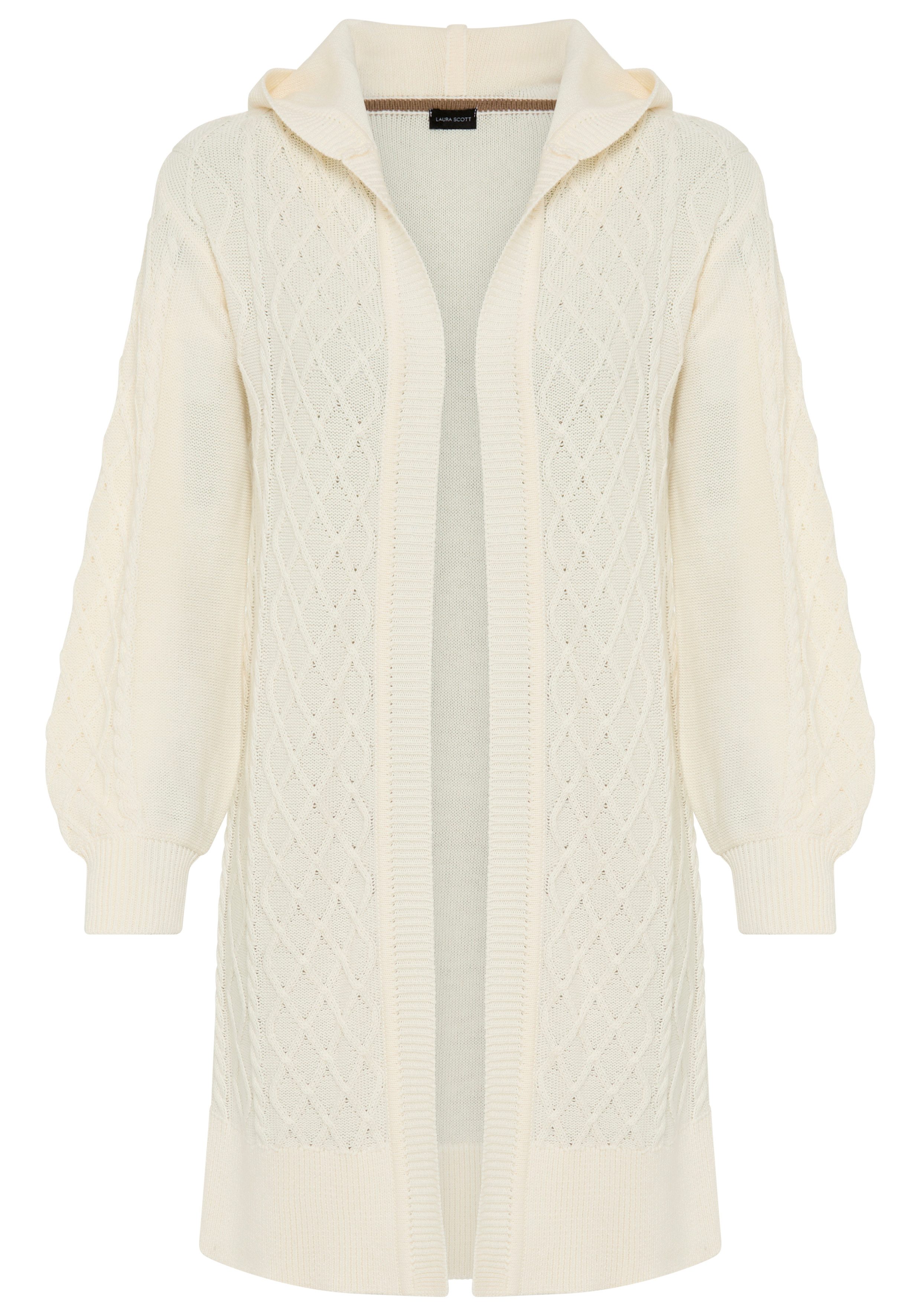 Laura Scott Longstrickjacke Übergangsstrick mit Kapuze und Zopfstrick - NEUE KOLLEKTION. € 49,99, (€ 49,99 pro 1 Stk).