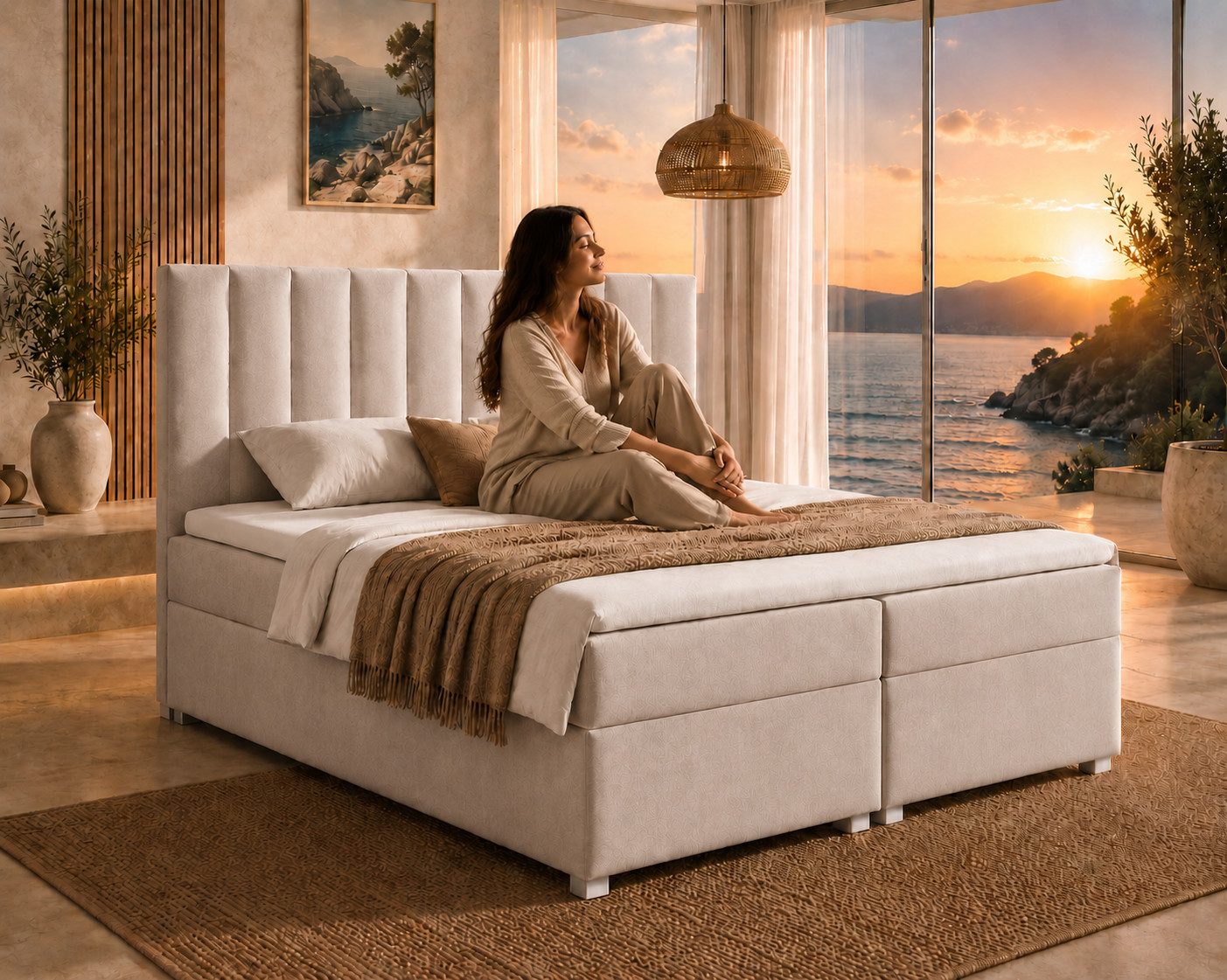 Best for Home Boxspringbett Trinity K-10 mit zwei Bettkasten Premium mit Komfort Topper – modern (Doppelbett mit Stauraum, Federkernmatratze, gepolstertes Kopfteil, Doppelbett versch. Größen, 140x200 160x200 180x200 200x200 cm), Handwerksqualität, TOP Preis-Leistungs-Verhältnis