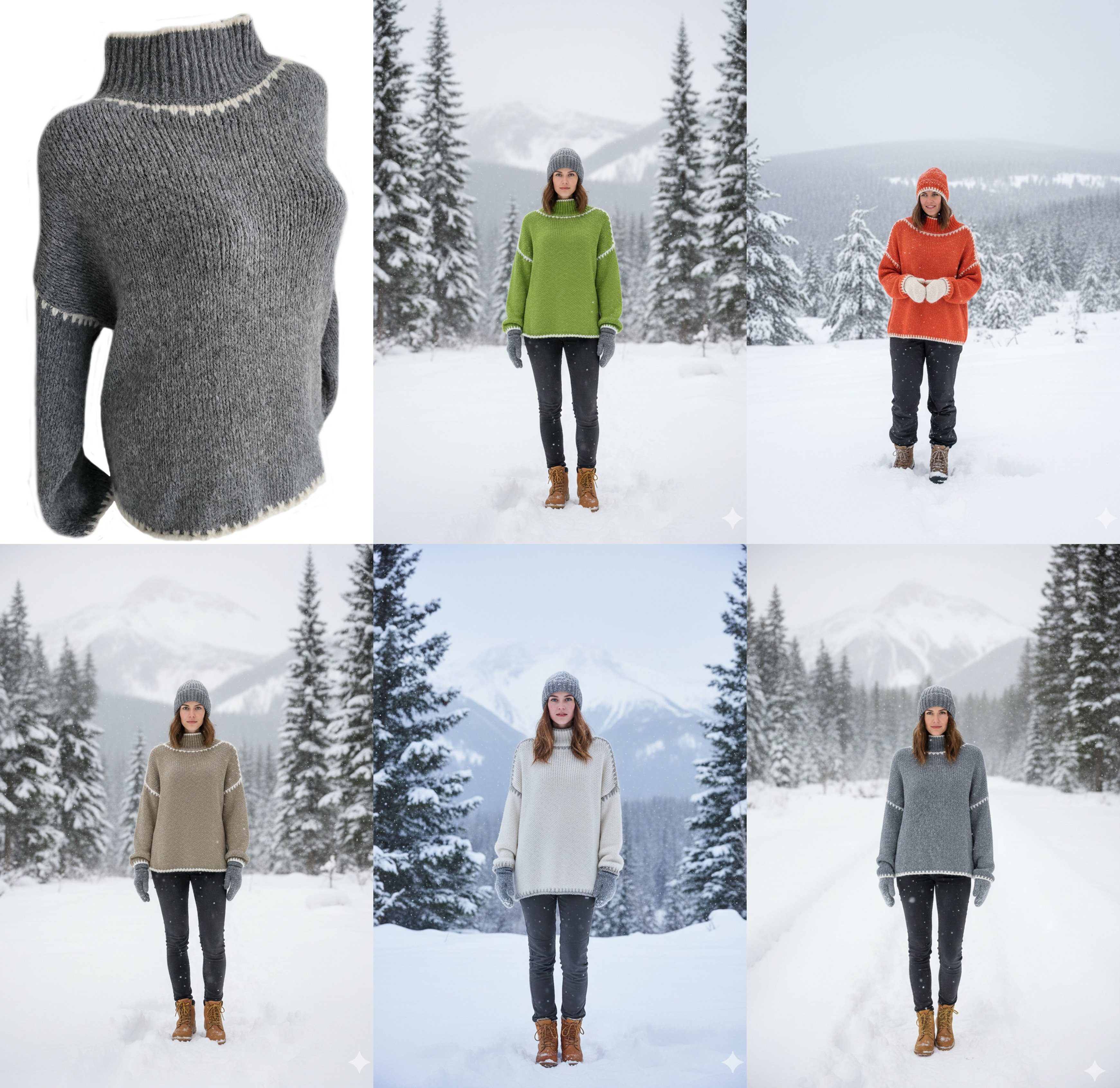 Sa-Lucca Strickpullover kuschelweicher Damen Strickpullover mit hohem Stehkragen (1-tlg) Rollkragen mit kontrastfarbenen Abschluss