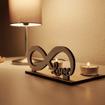 Namofactur Teelichthalter Unendlichkeitszeichen Infinity 'Love' Unendlich Zeichen (6 St., 2-teilig), Geschenk zum Jahrestag, Hochzeitstag, Liebesgeschenk