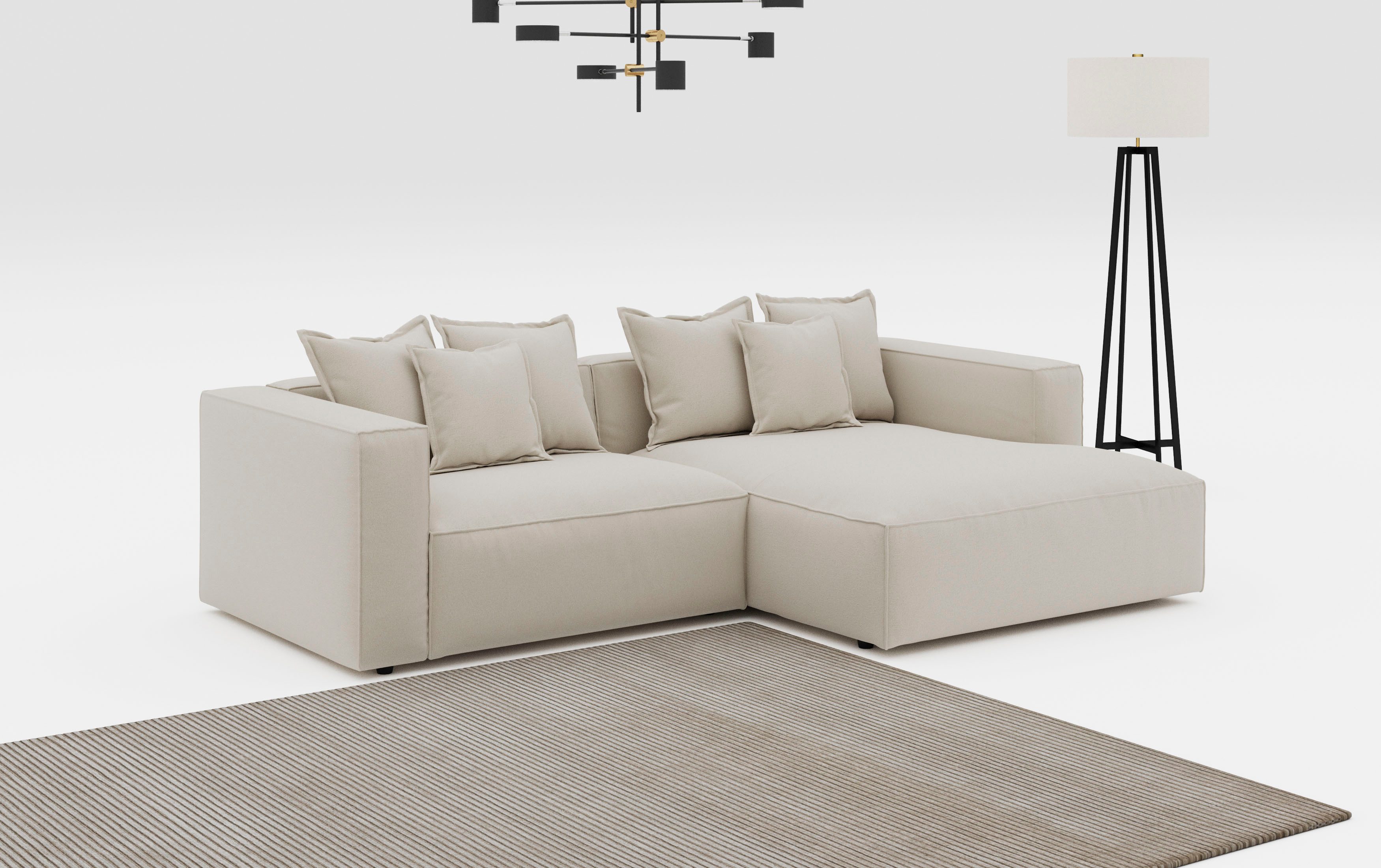 INOSIGN Ecksofa "Cowboy L-Form", mit 6 Kissen, kubisches Sofa günstig online kaufen