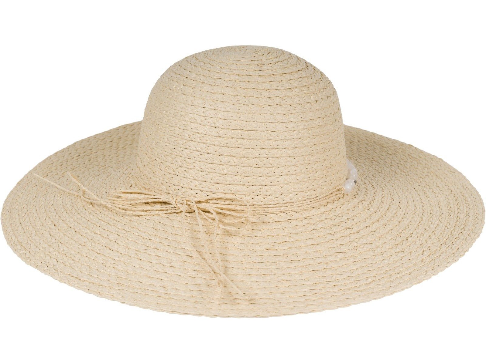 styleBREAKER Sonnenhut Papierstroh Sonnenhut Perlen Hutband (1-St)