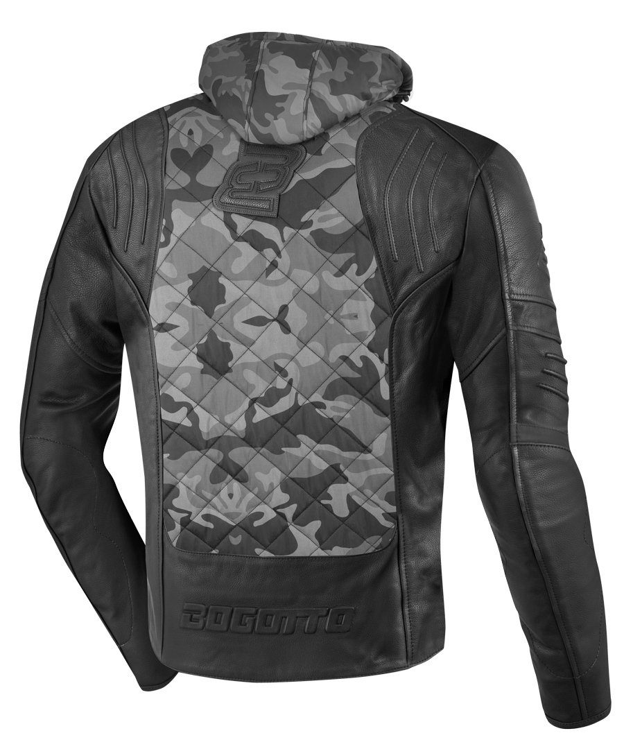 Bogotto Motorradjacke Radic Grey/Camouflage Motorrad Leder-/Textiljacke