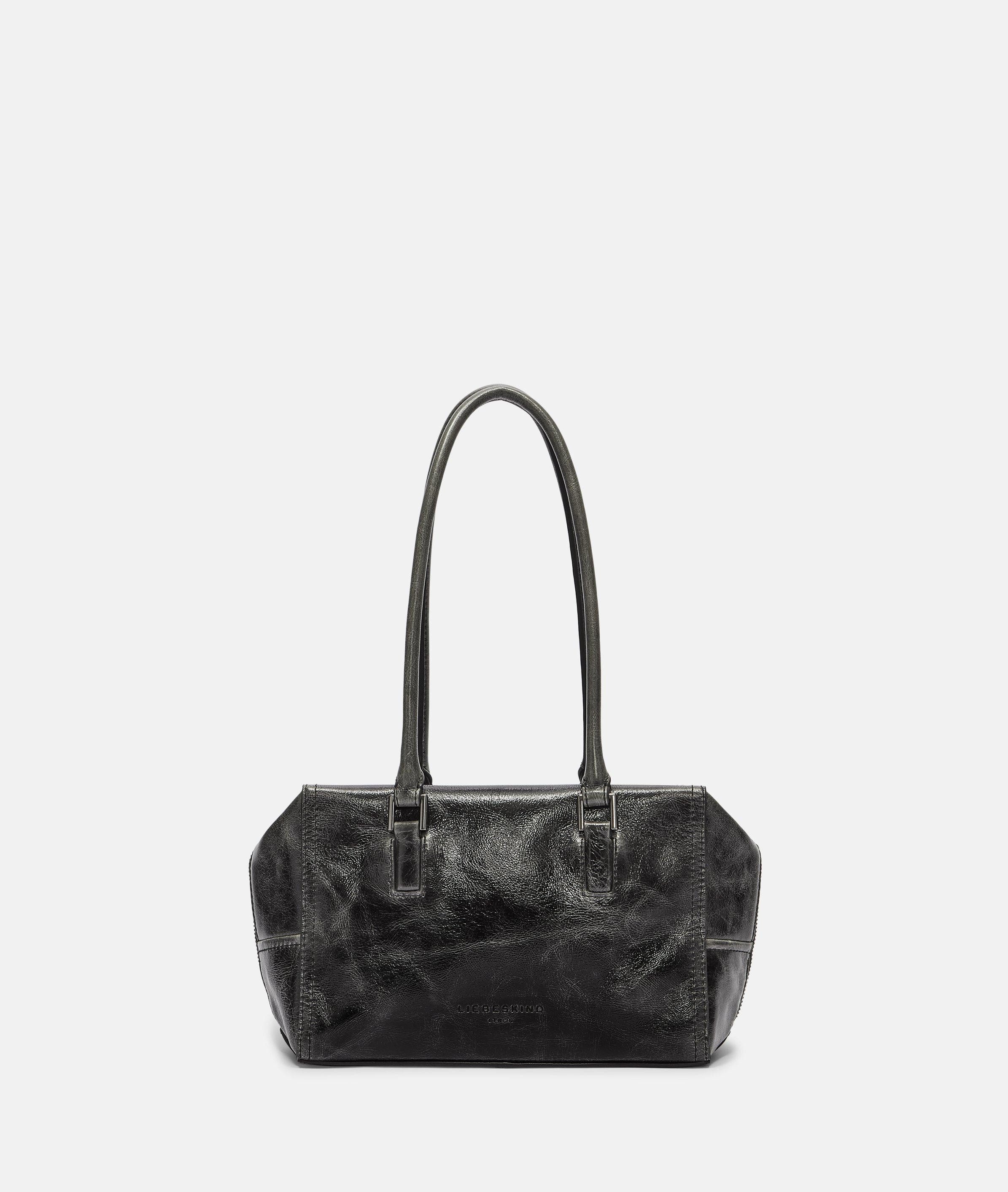 Henkeltasche Kleine Bowling Bag aus Rindsleder mit glossy Finish