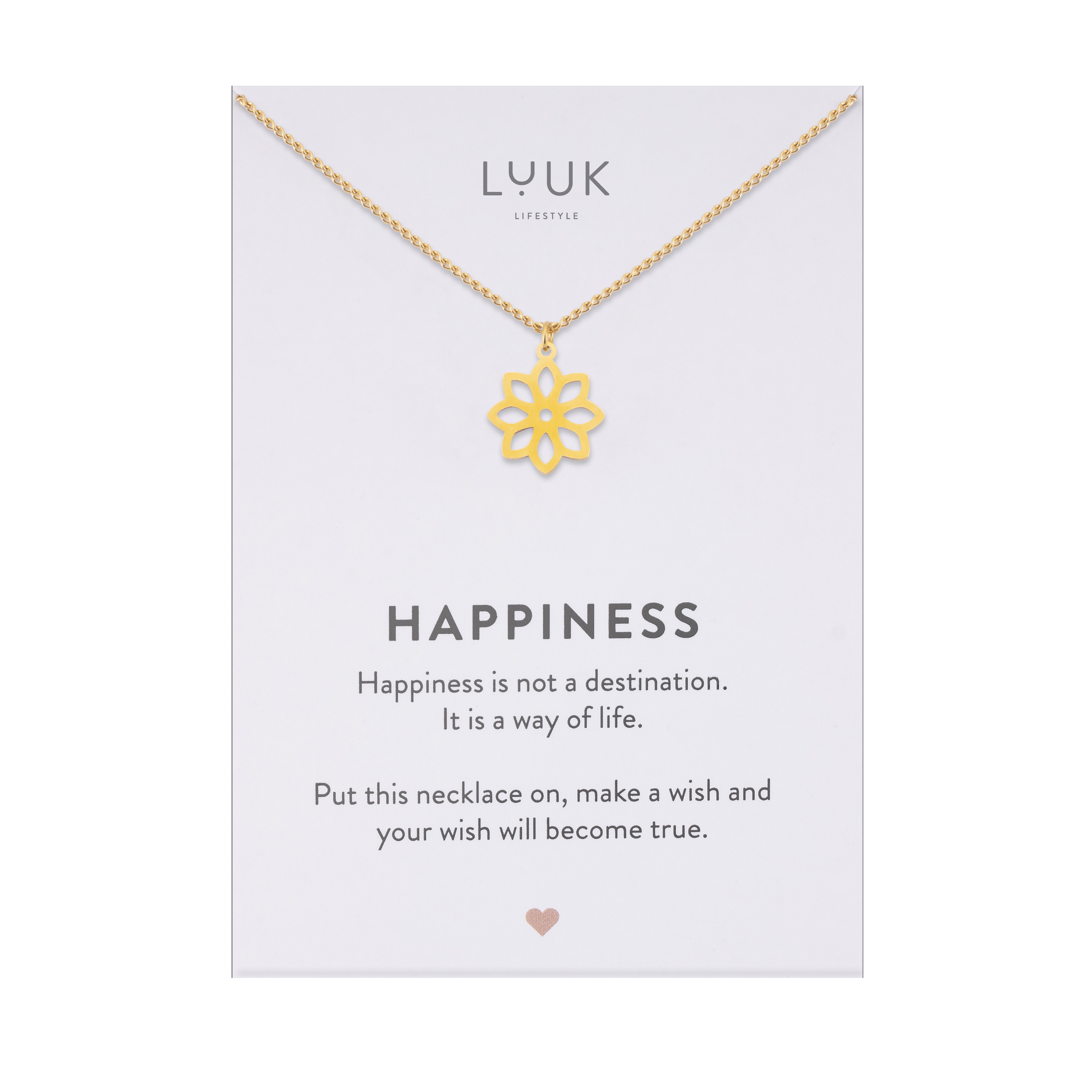 LUUK LIFESTYLE Kette mit Anhänger Gänseblümchen, Halskette mit Blume aus Edelstahl