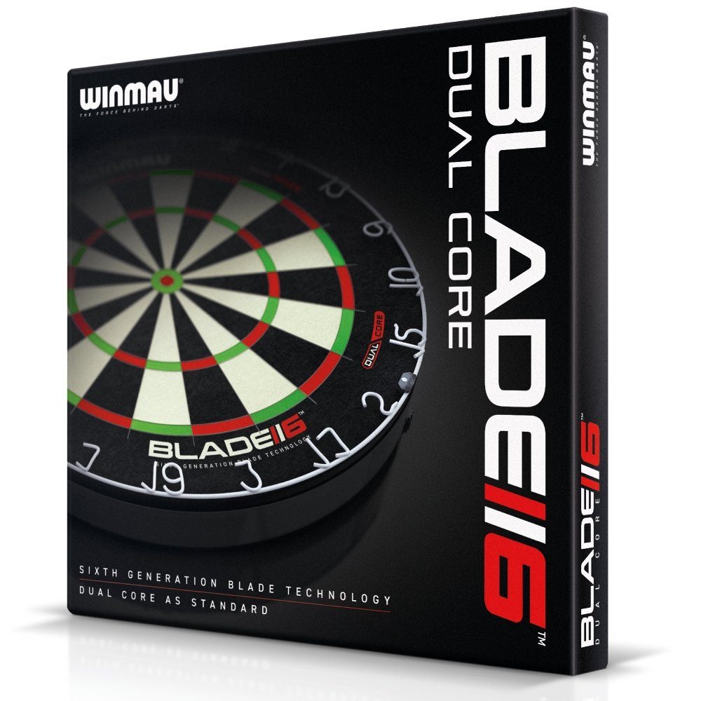 Winmau Dartscheibe Dartboard Blade 6 Dual Core, (Packung), neuesten Density Control™-Draht