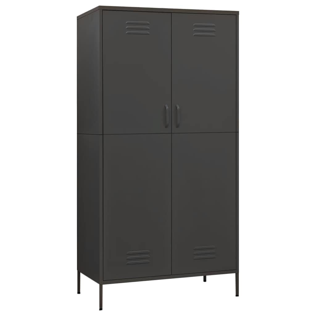 furnicato Kleiderschrank Mehrzweckschrank Anthrazit 90 x 50 x 180 cm aus Stahl (1-St)